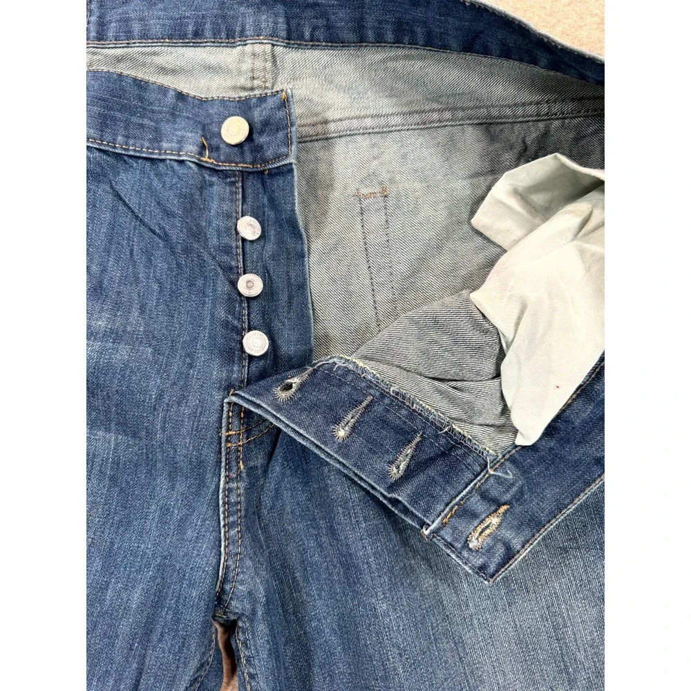 Levi's 501 Jeans Mens 40x34 Blue Denim Straight Leg Button Fly Grunge 501-0000